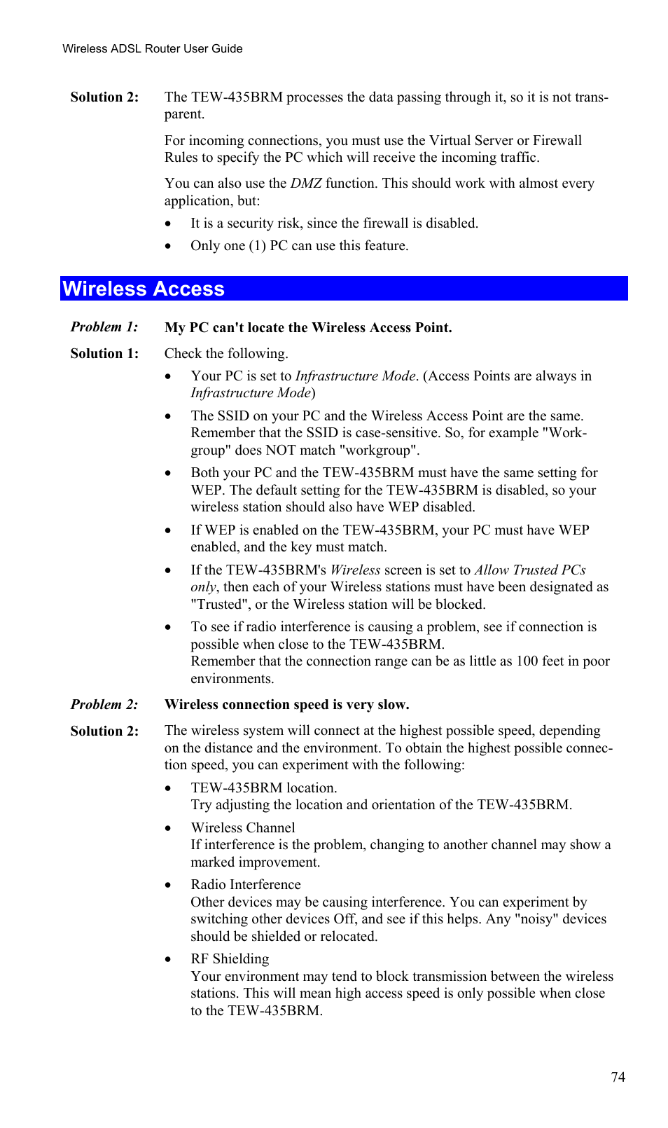 Wireless access | TRENDnet TEW-435BRM User Manual | Page 77 / 81
