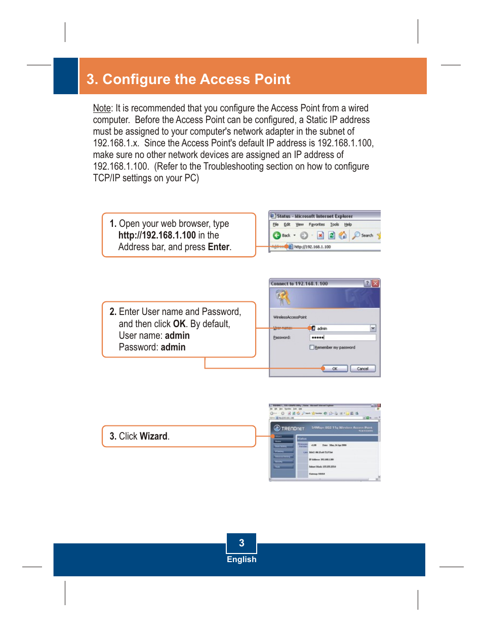 Configure the access point | TRENDnet TEW-430APB User Manual | Page 5 / 11