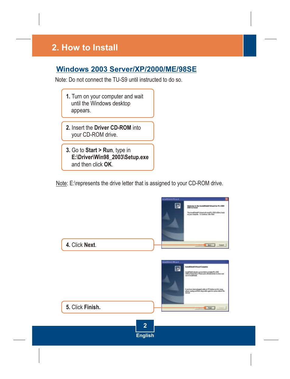 How to install | TRENDnet TU-S9 User Manual | Page 4 / 9