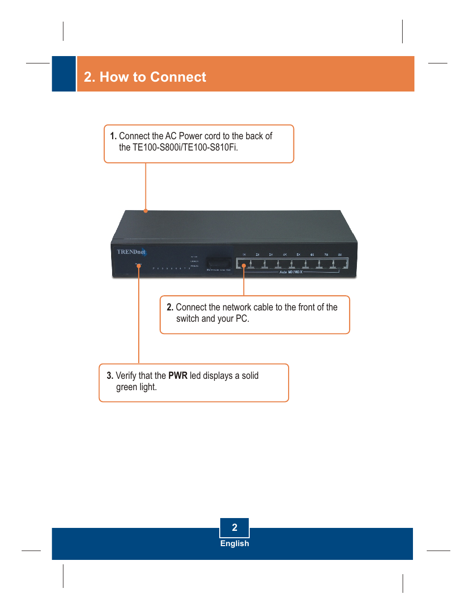 How to connect | TRENDnet TE100 S800i User Manual | Page 4 / 9
