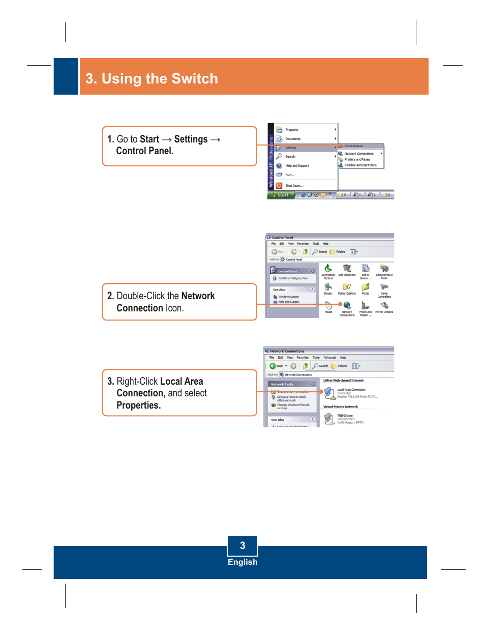 Using the switch | TRENDnet TE100 S800i User Manual | Page 5 / 9