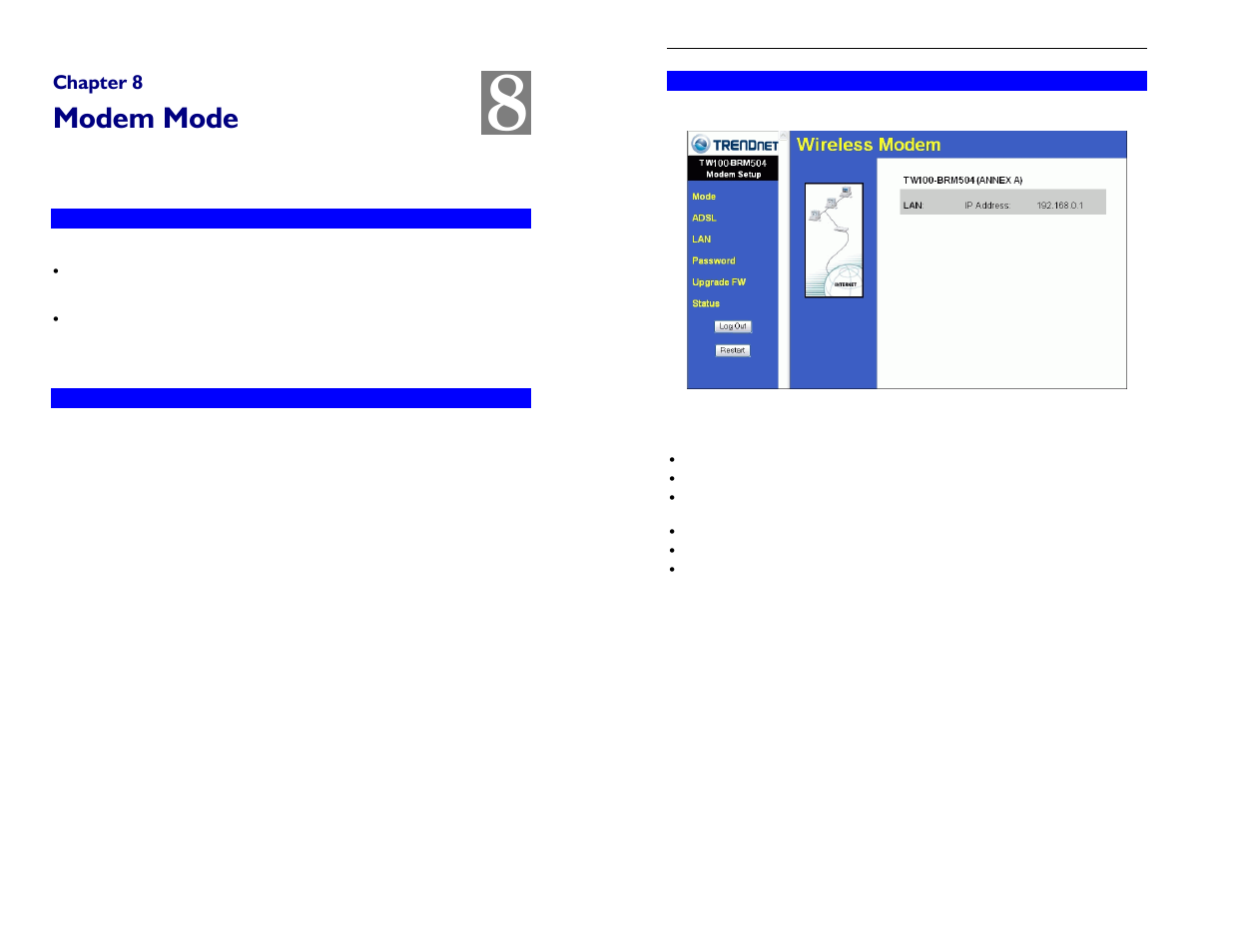 Modem mode | TRENDnet TW100-BRM504 User Manual | Page 40 / 46