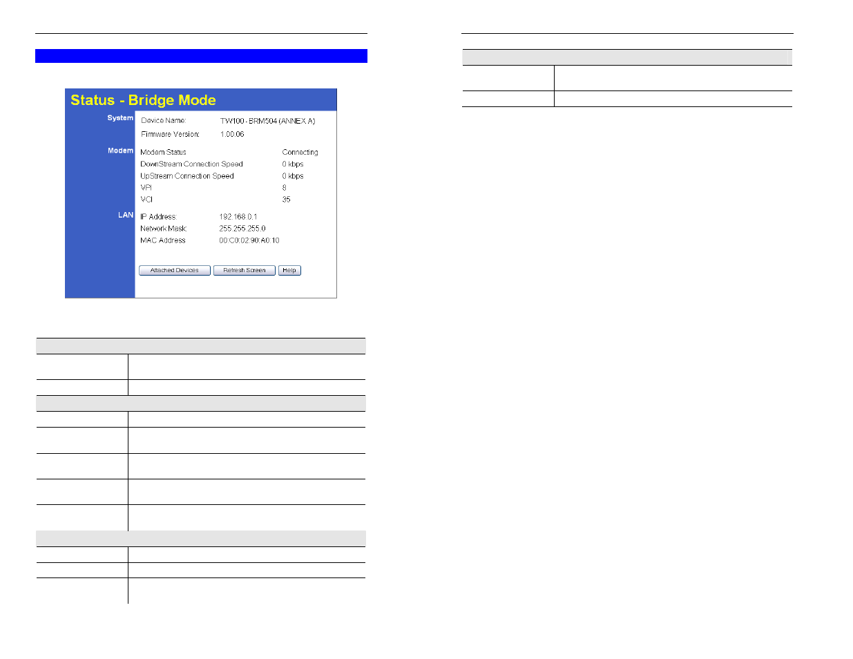 Status screen | TRENDnet TW100-BRM504 User Manual | Page 42 / 46