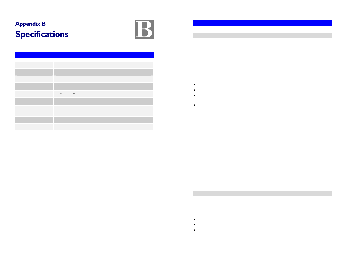 Specifications, Appendix b | TRENDnet TW100-BRM504 User Manual | Page 44 / 46