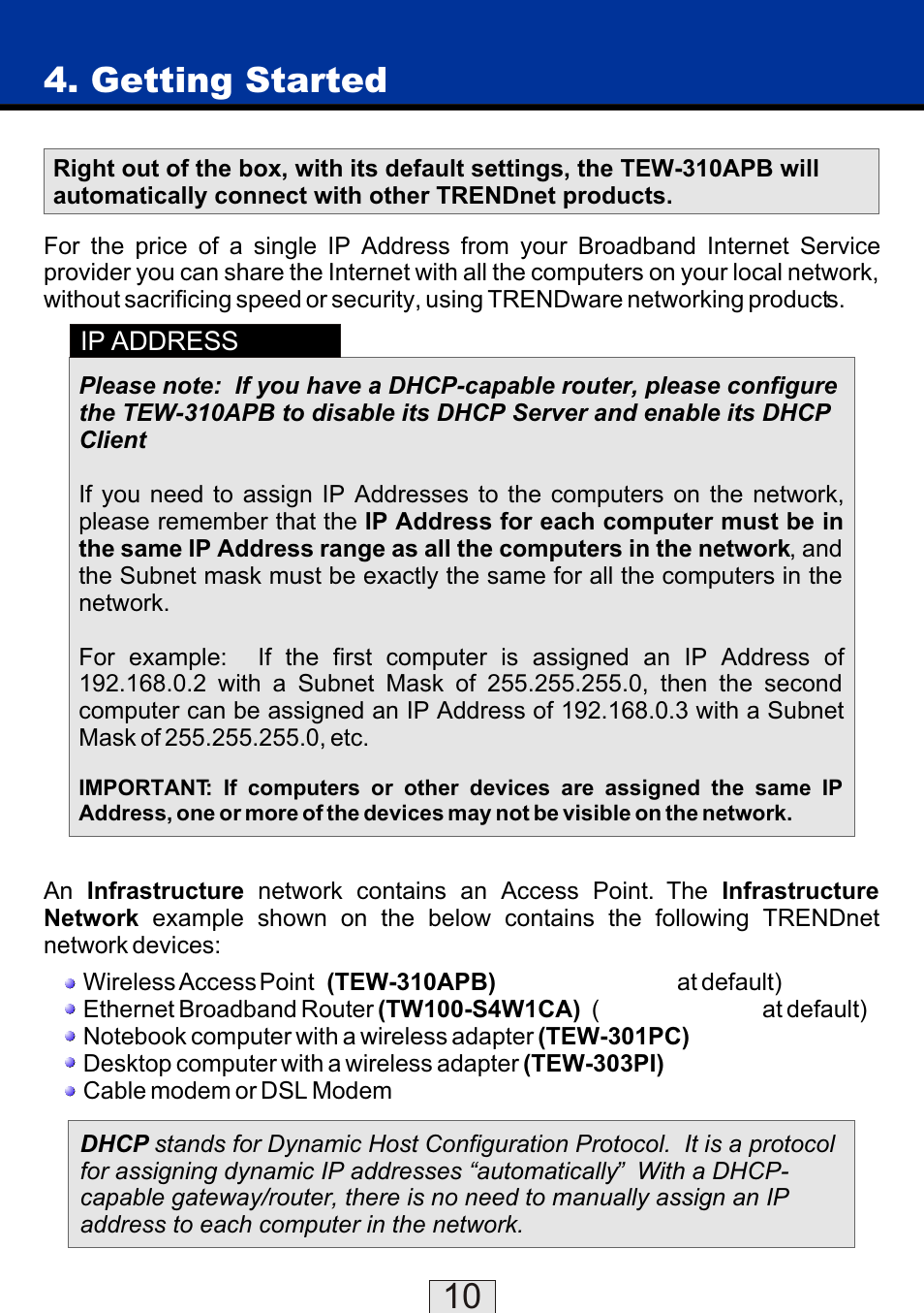 Getting started | TRENDnet TEW-310APBX User Manual | Page 11 / 47