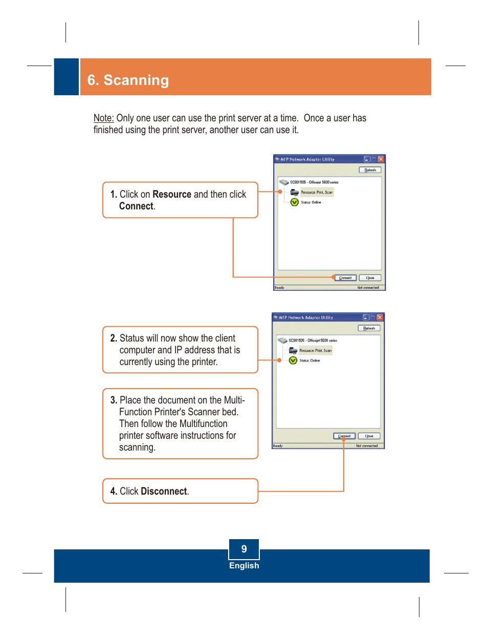 Scanning | TRENDnet TEW-MP1U User Manual | Page 11 / 14
