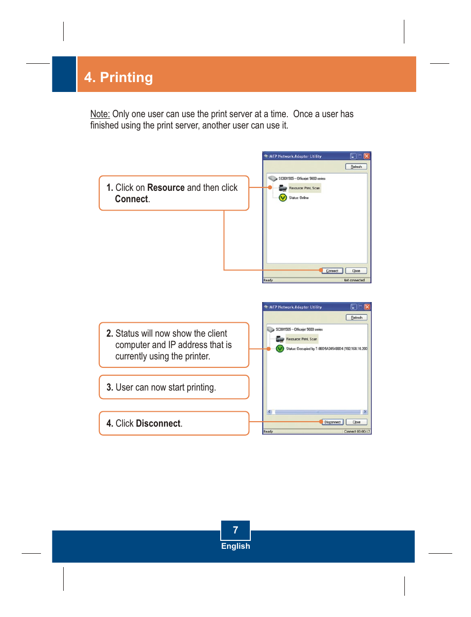 Printing | TRENDnet TEW-MP1U User Manual | Page 9 / 14