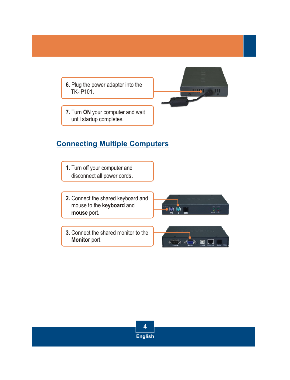 Connecting multiple computers | TRENDnet TK-IP101 User Manual | Page 6 / 17