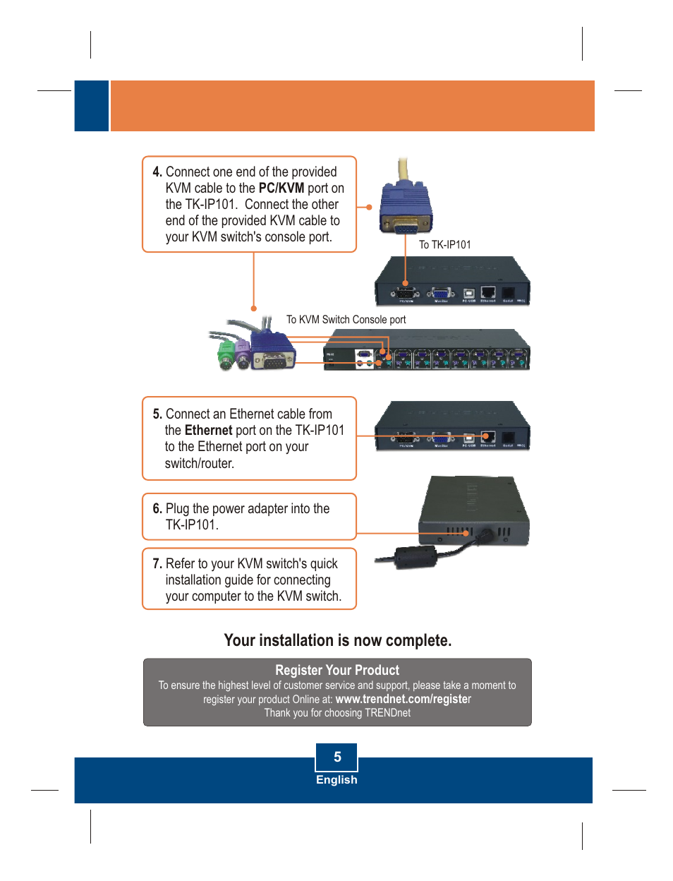 Your installation is now complete | TRENDnet TK-IP101 User Manual | Page 7 / 17