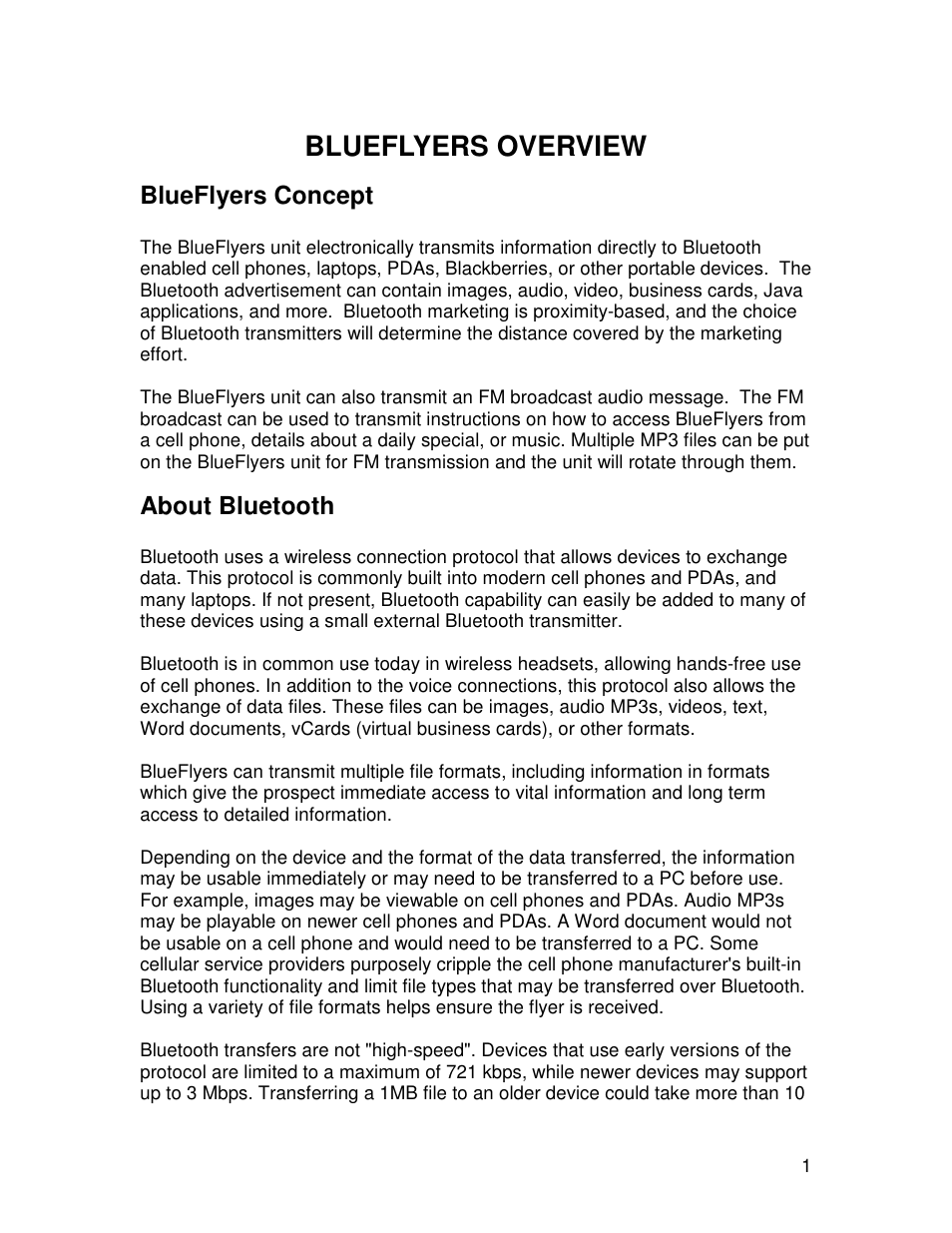 Blueflyers overview | TRENDnet Bluetooth R91007G User Manual | Page 6 / 70