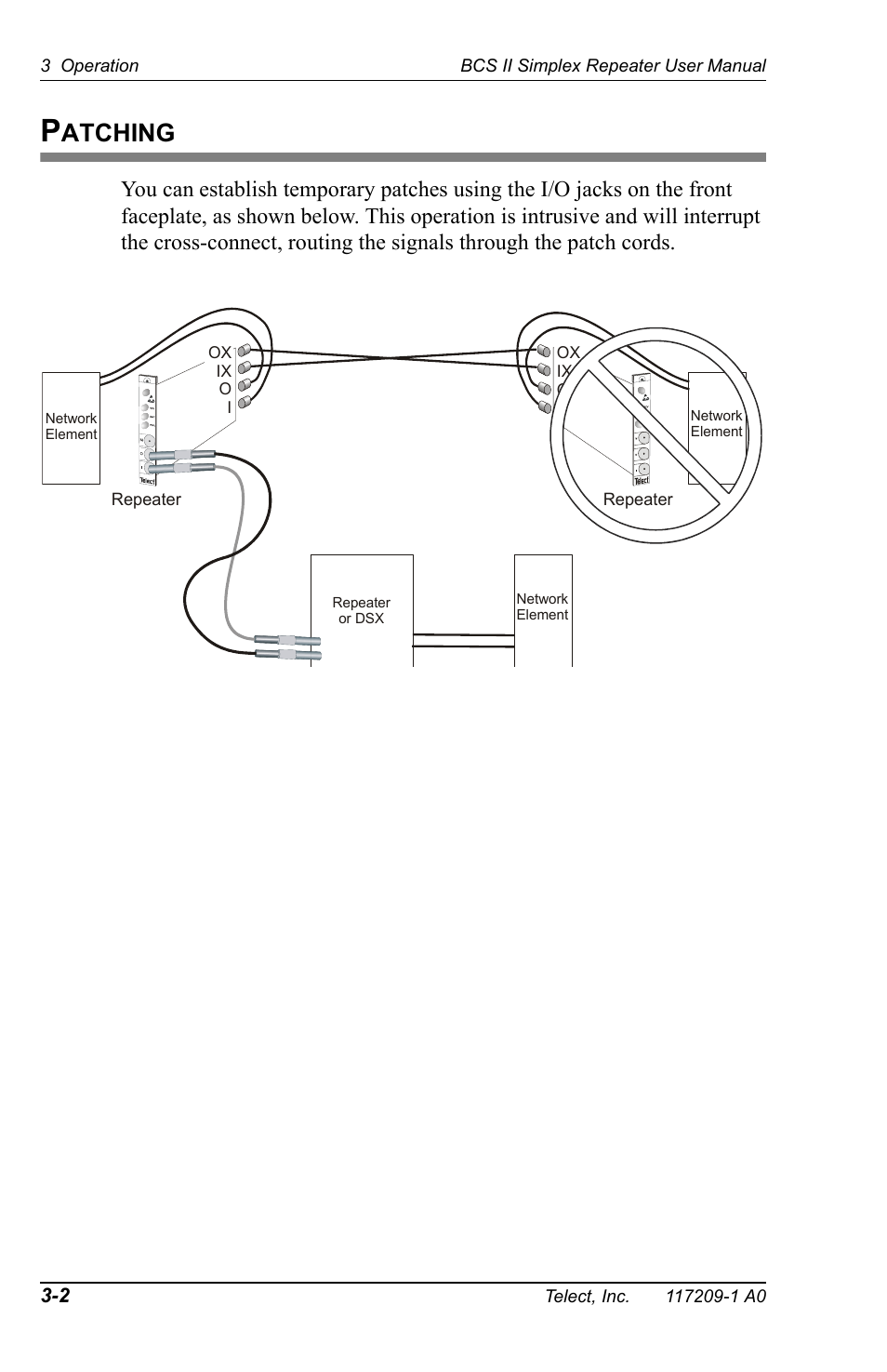 Patching, Atching | Telect BCS II User Manual | Page 18 / 24