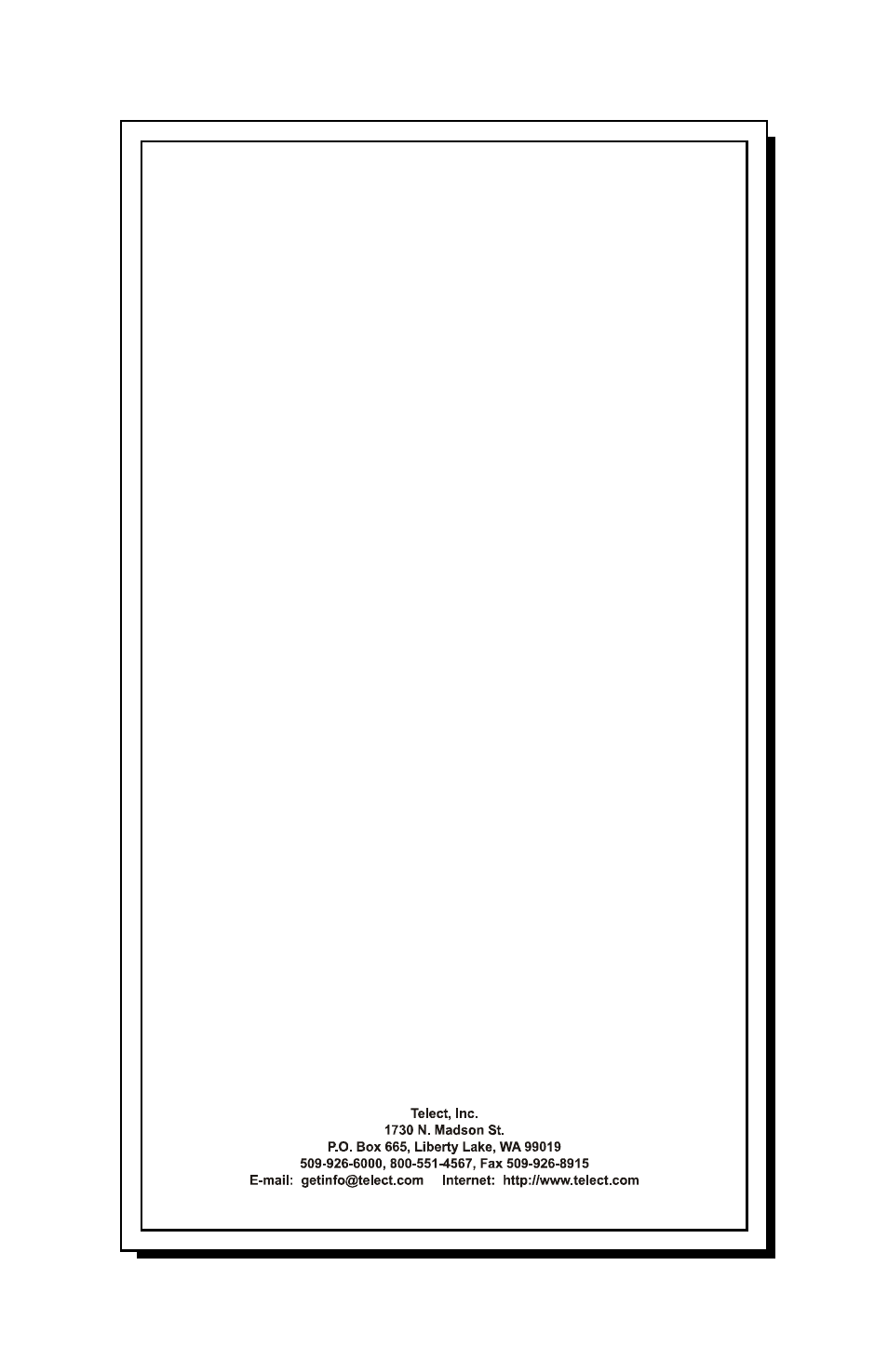 Contact telect | Telect BCS II User Manual | Page 24 / 24