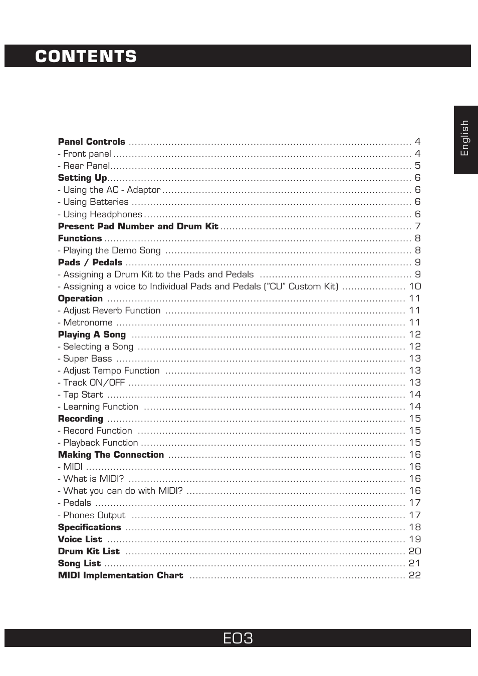 The Singing Machine 7 Pad Electronic Drum Set SMI-1452 User Manual | Page 3 / 68