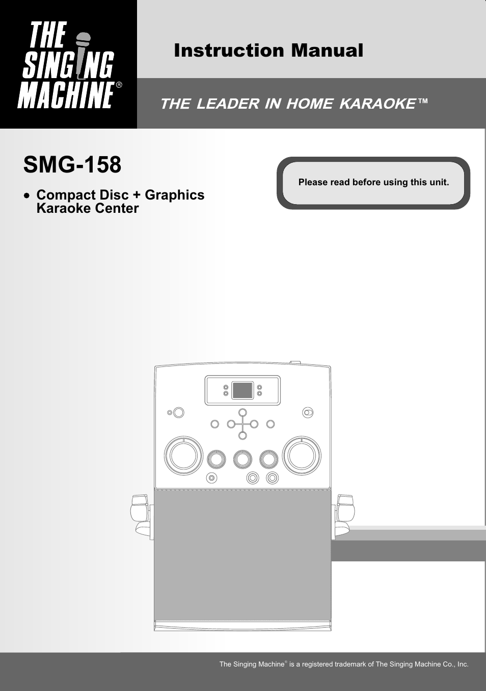 The Singing Machine SMG-158 User Manual | 20 pages