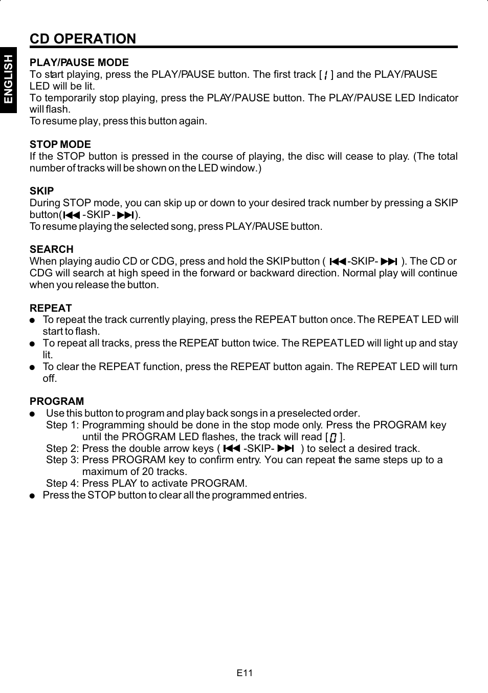 Cd operation | The Singing Machine SMG-158 User Manual | Page 12 / 20