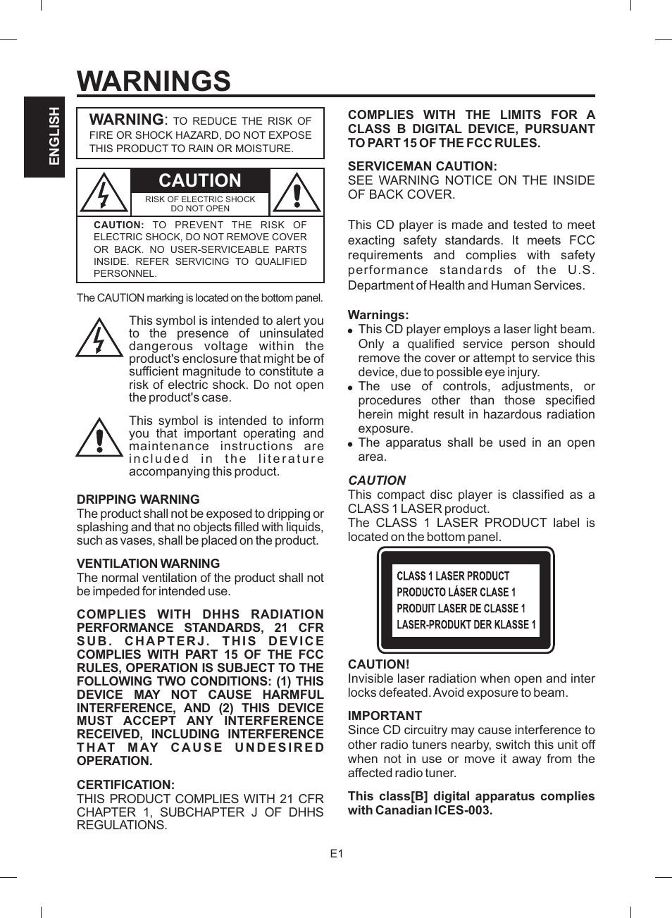 Warnings, Caution, Warning | The Singing Machine STVG-512 User Manual | Page 2 / 56