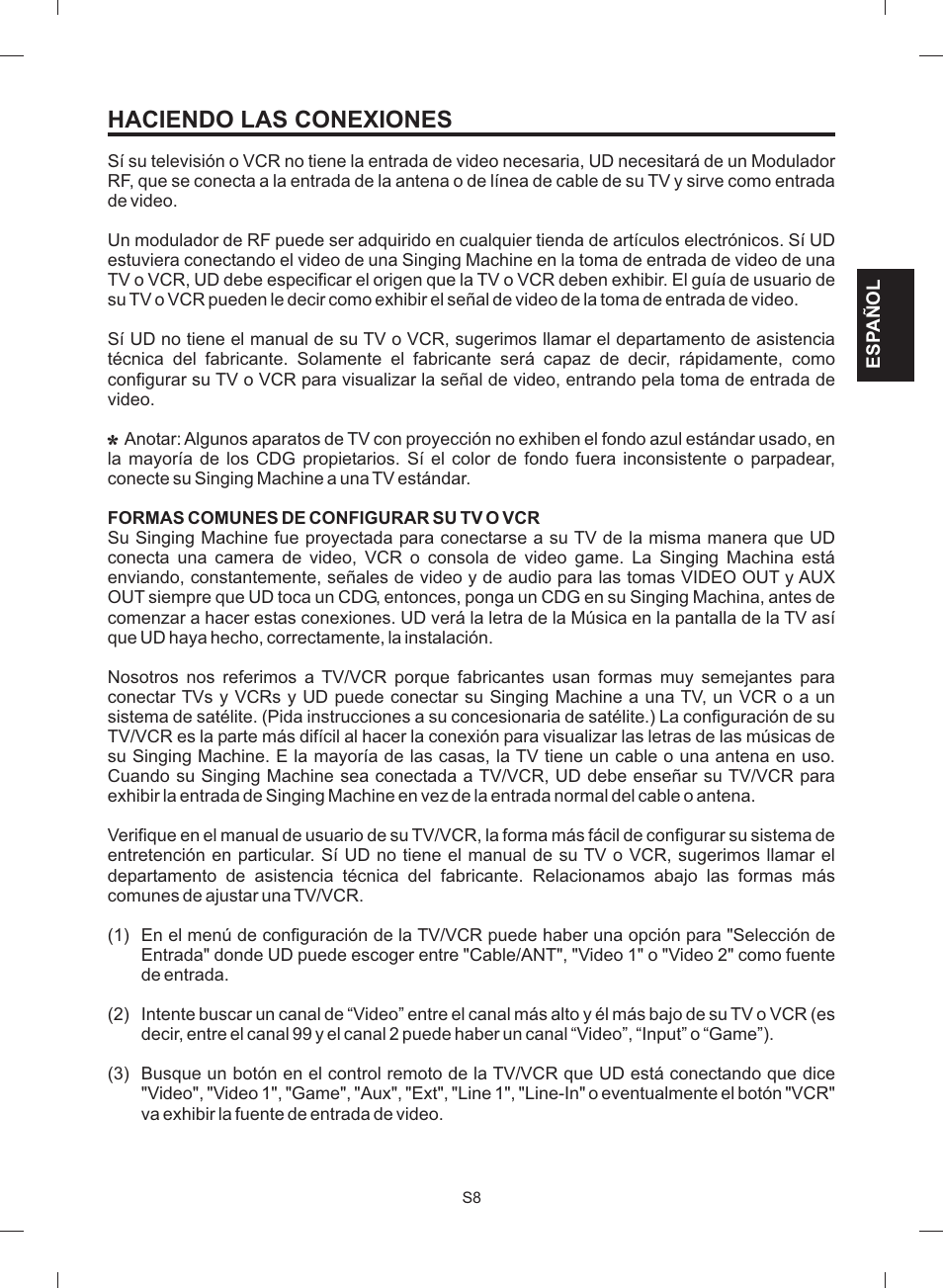 Haciendo las conexiones | The Singing Machine STVG-512 User Manual | Page 27 / 56
