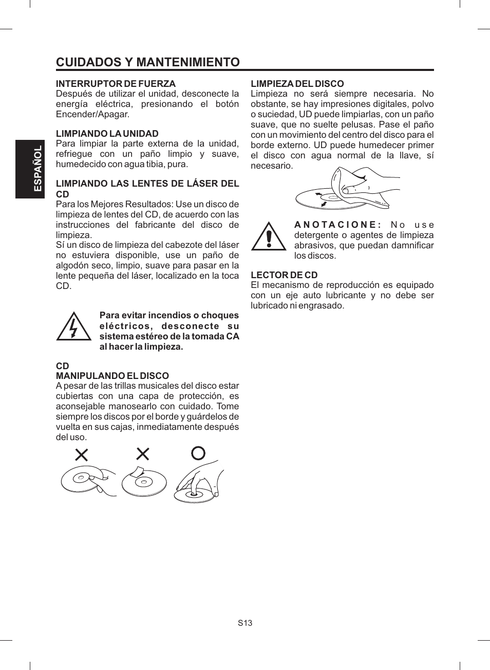 Cuidados y mantenimiento | The Singing Machine STVG-512 User Manual | Page 32 / 56