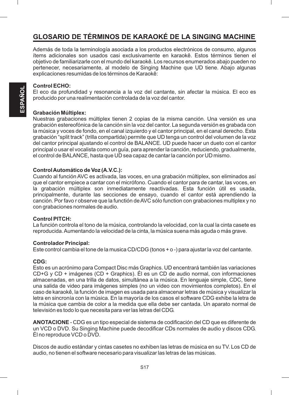 The Singing Machine STVG-512 User Manual | Page 36 / 56