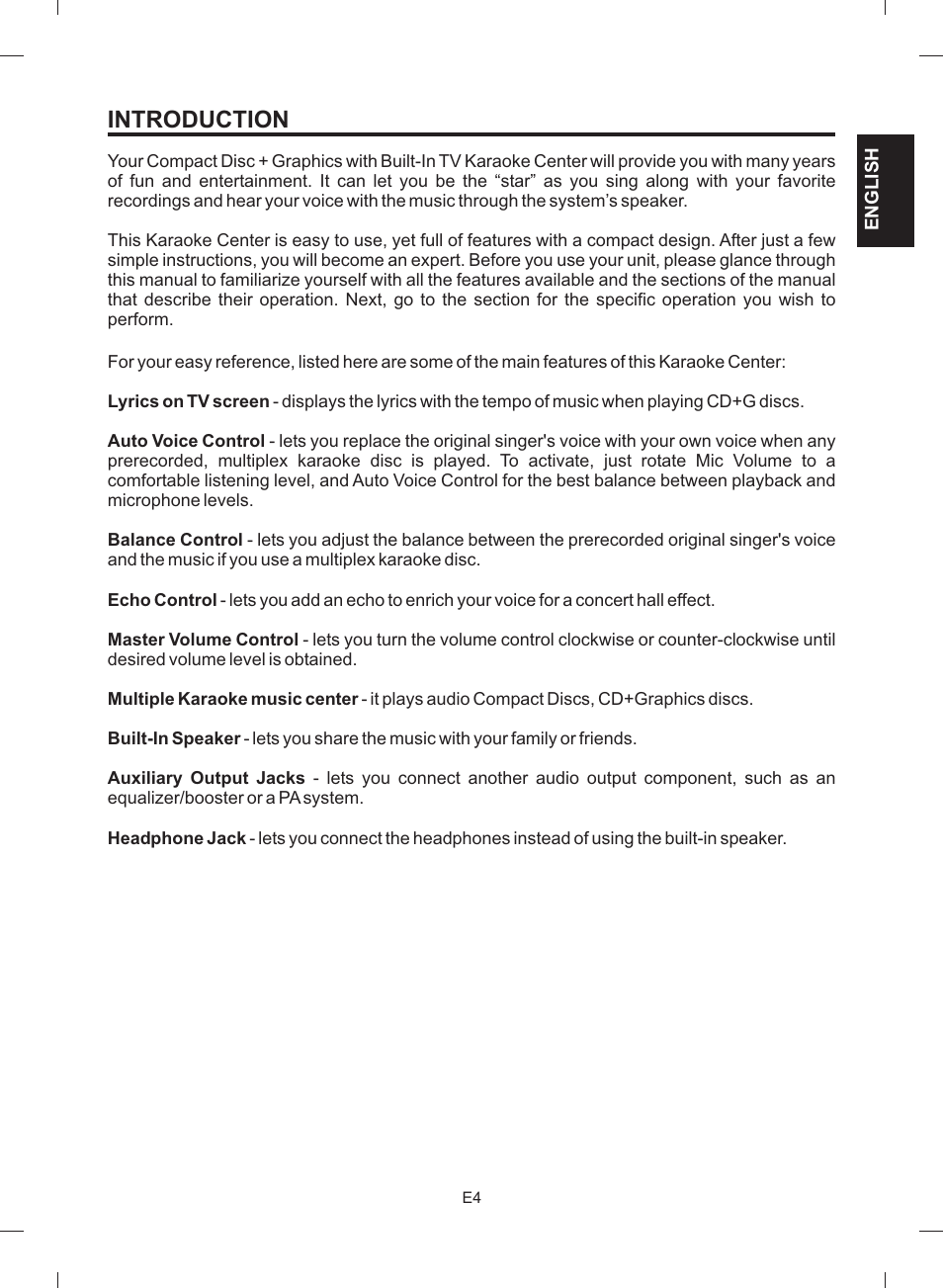 Introduction | The Singing Machine STVG-512 User Manual | Page 5 / 56