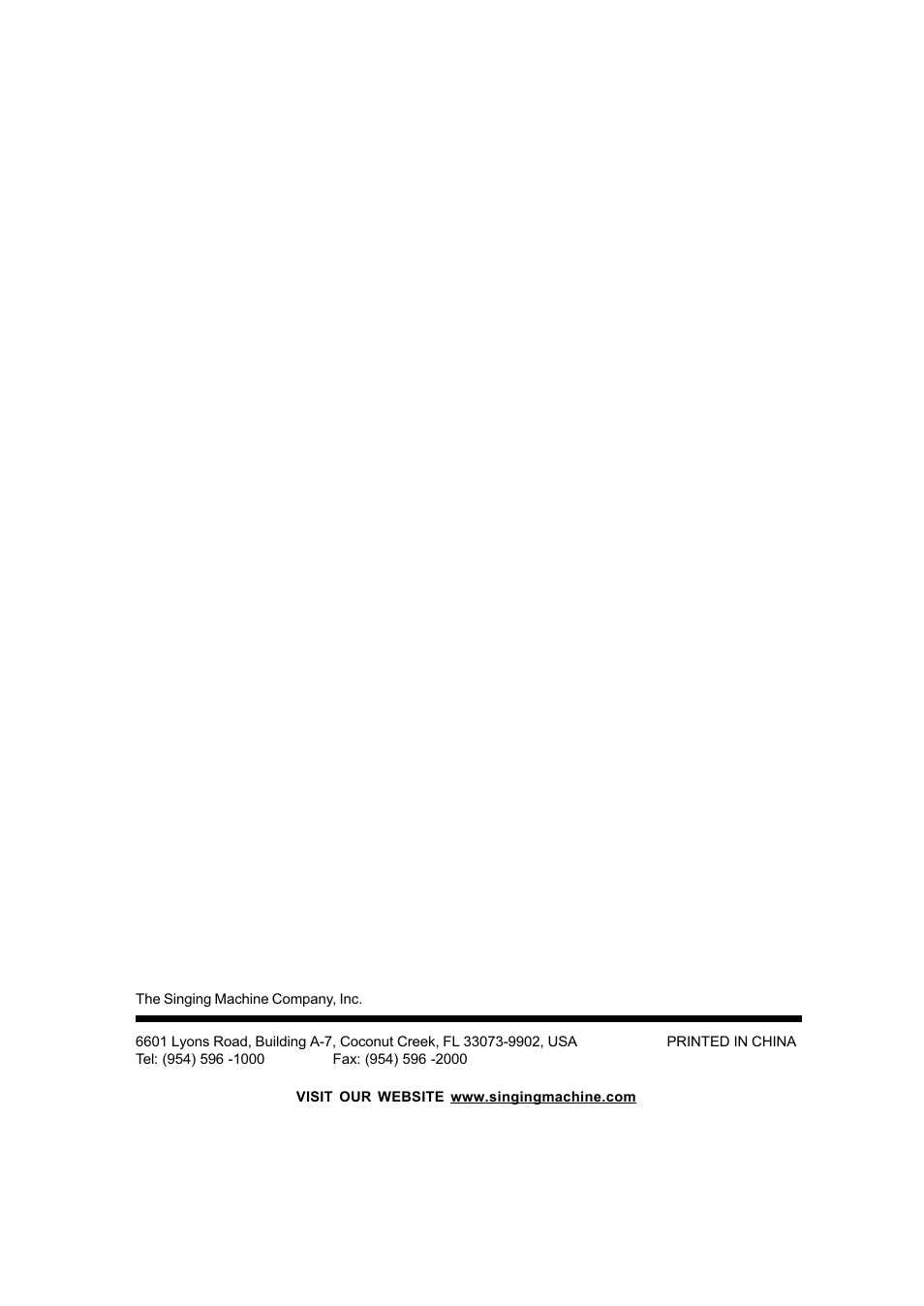 The Singing Machine SMG - 299 User Manual | Page 22 / 22