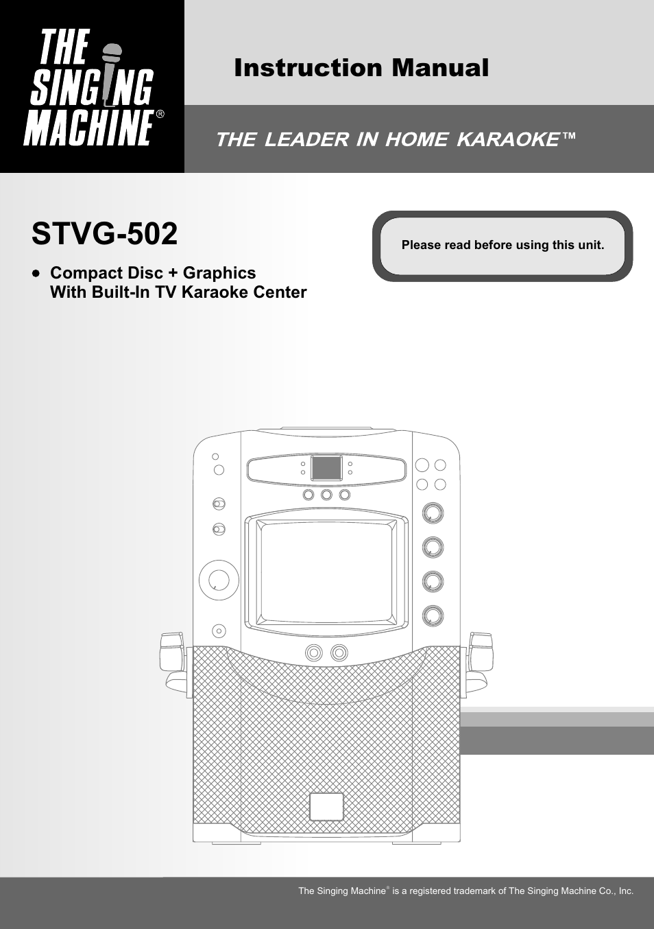 The Singing Machine STVG-502 User Manual | 20 pages