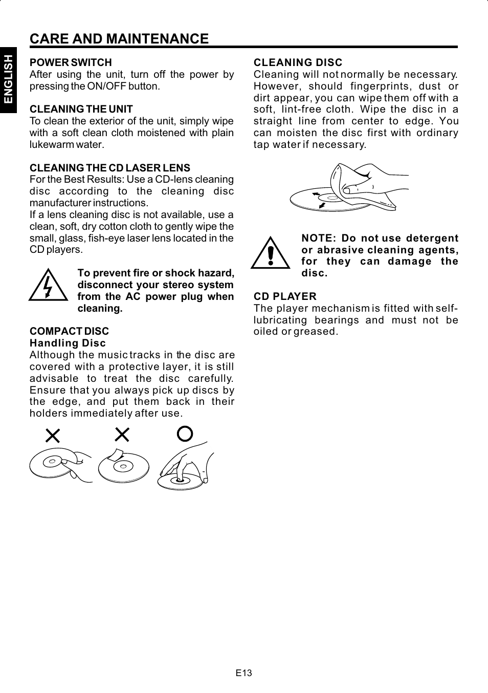 Care and maintenance | The Singing Machine STVG-502 User Manual | Page 14 / 20