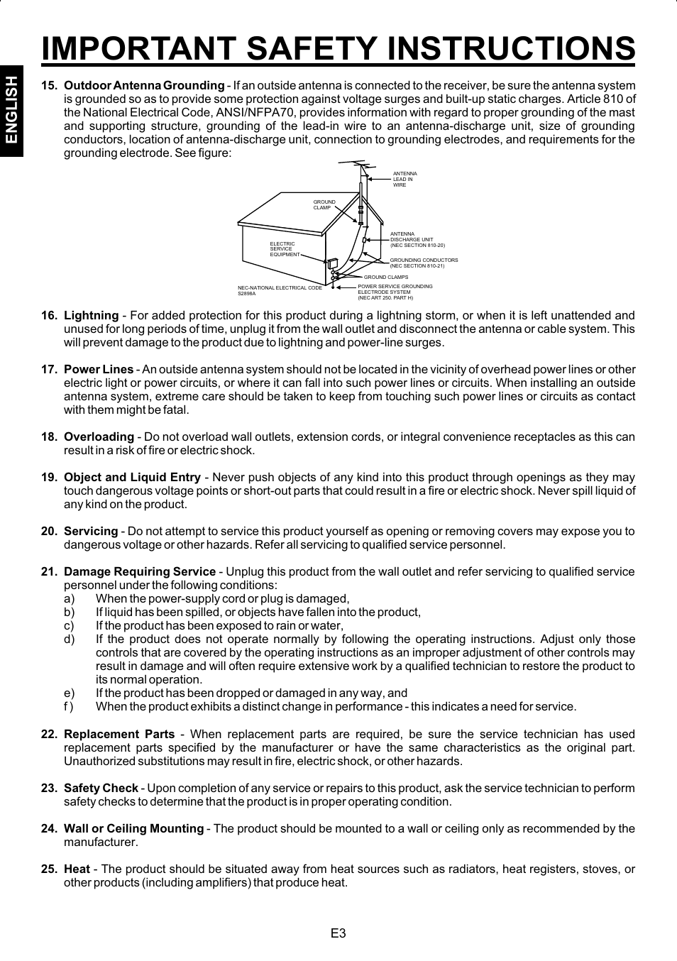 Important safety instructions, English | The Singing Machine STVG-502 User Manual | Page 4 / 20
