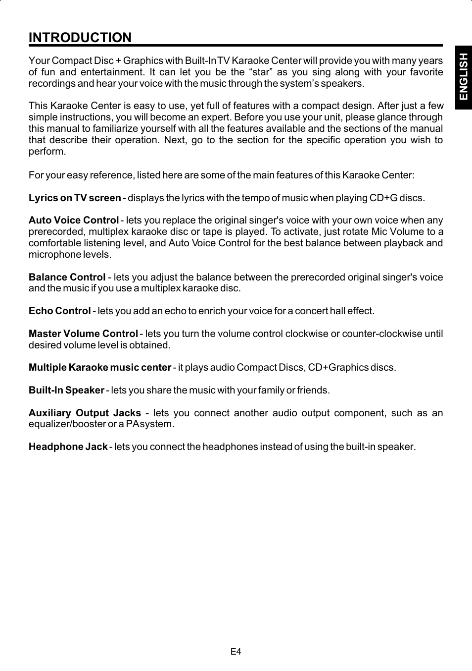 Introduction | The Singing Machine STVG-502 User Manual | Page 5 / 20