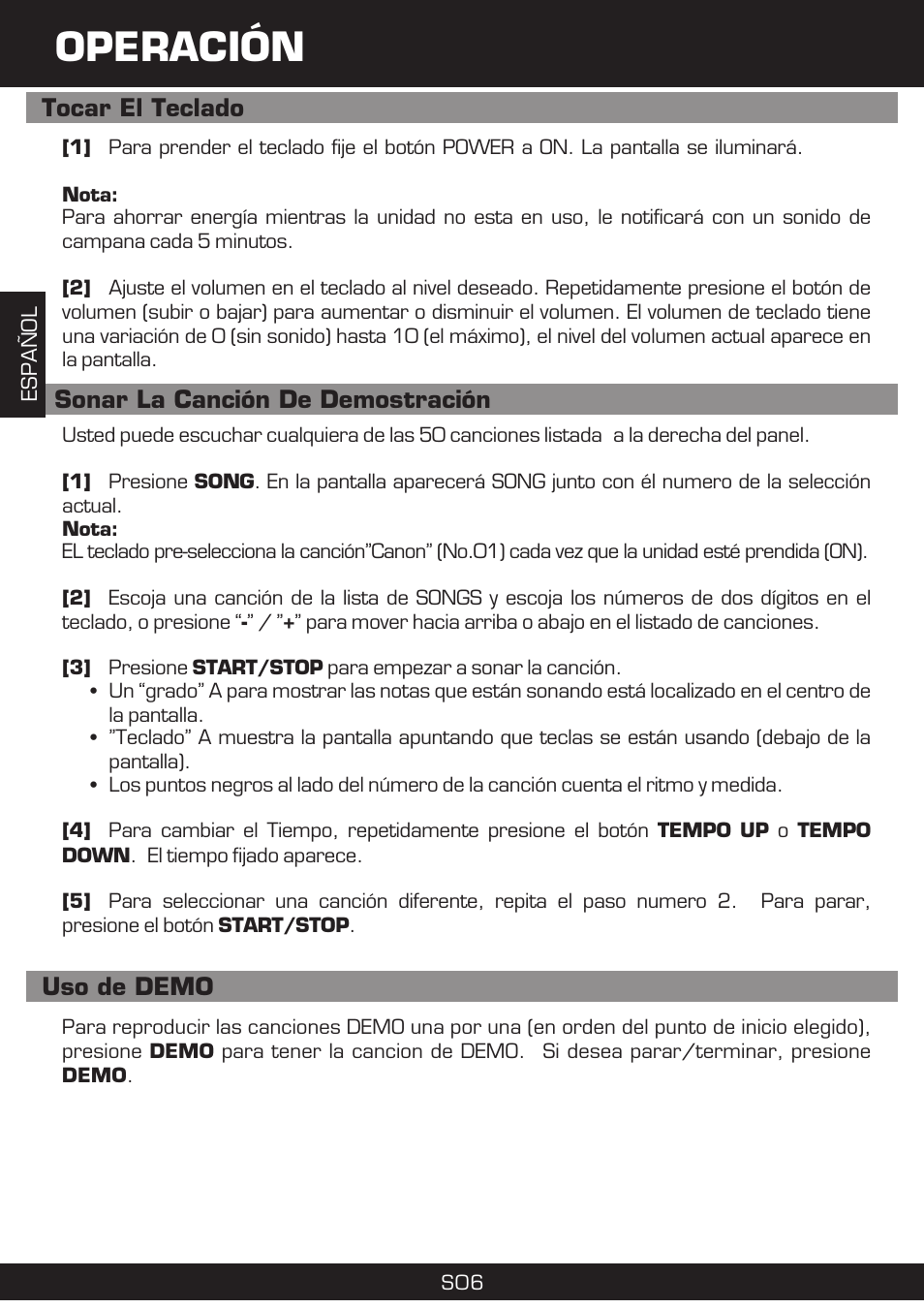 Operación | The Singing Machine SMI-1420 User Manual | Page 22 / 52