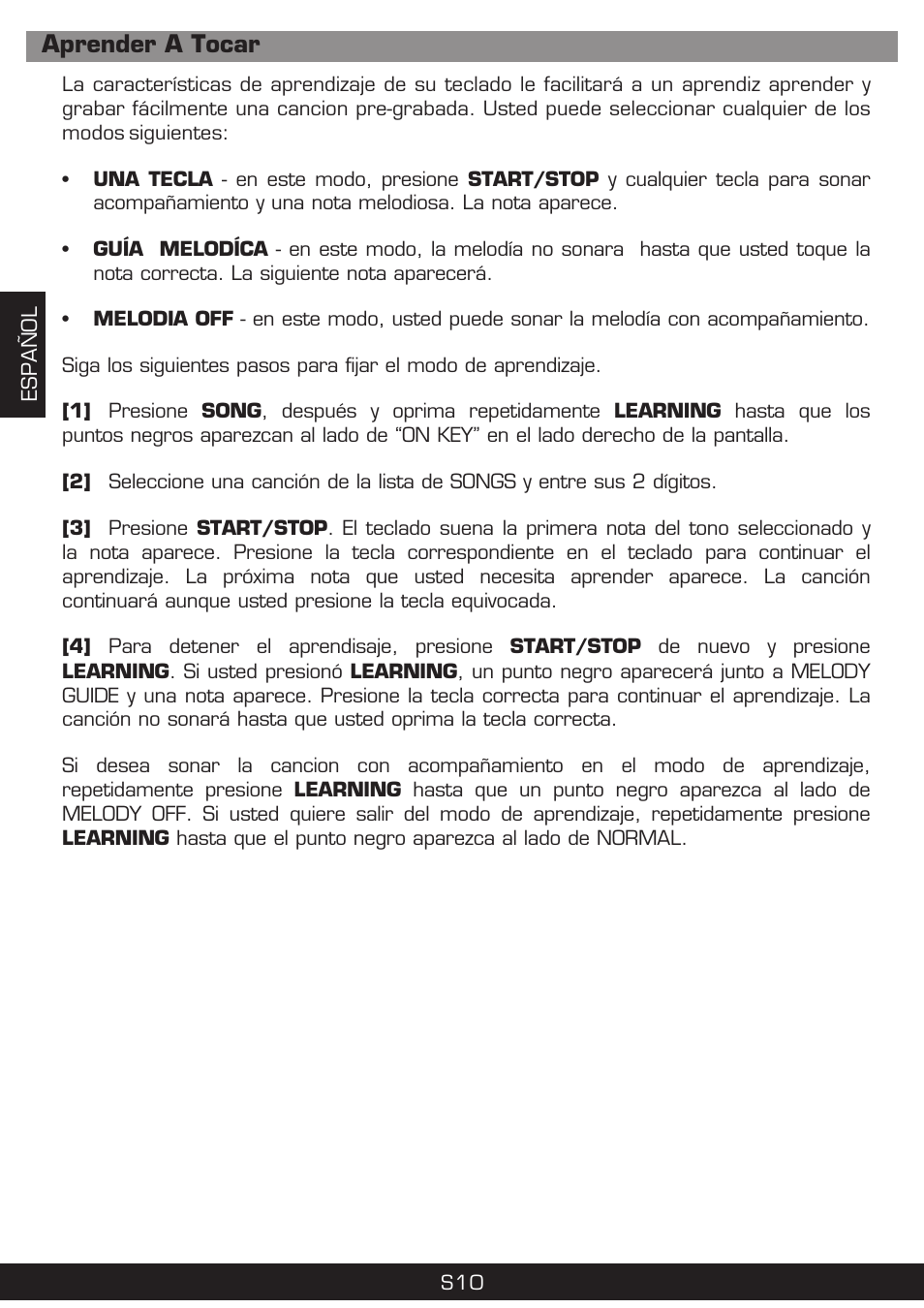 Aprender a tocar | The Singing Machine SMI-1420 User Manual | Page 26 / 52