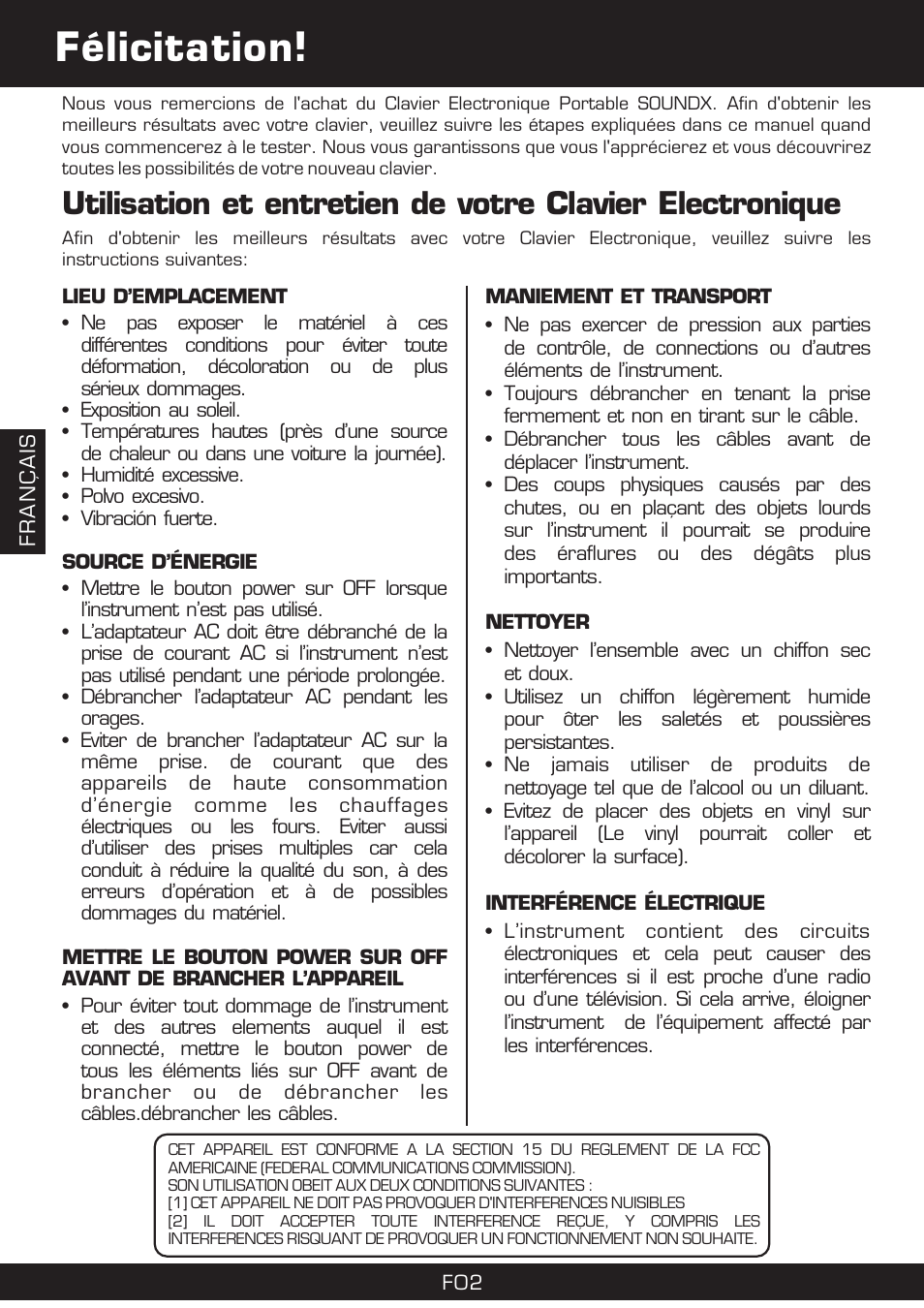 Félicitation | The Singing Machine SMI-1420 User Manual | Page 34 / 52