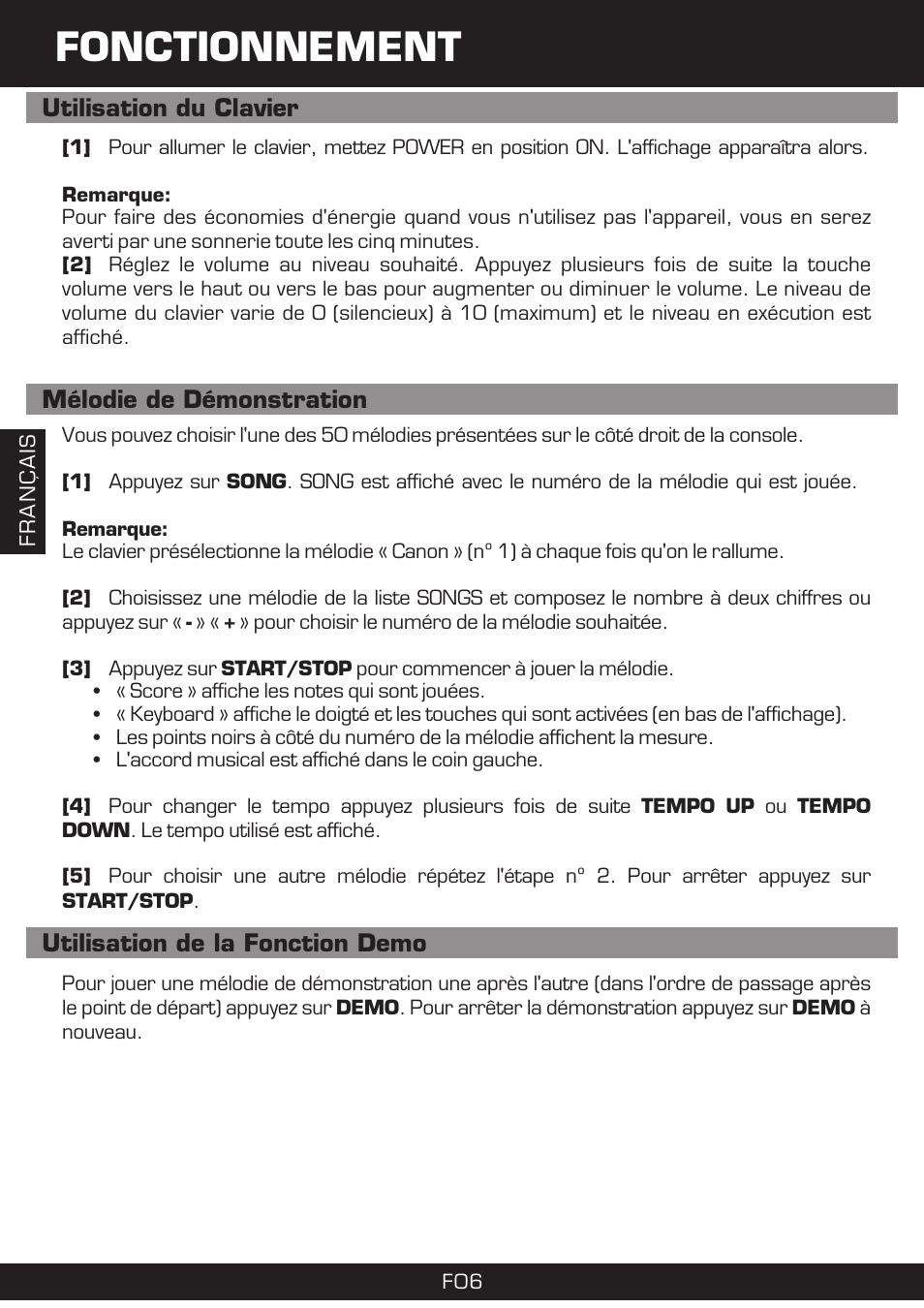 Fonctionnement | The Singing Machine SMI-1420 User Manual | Page 38 / 52