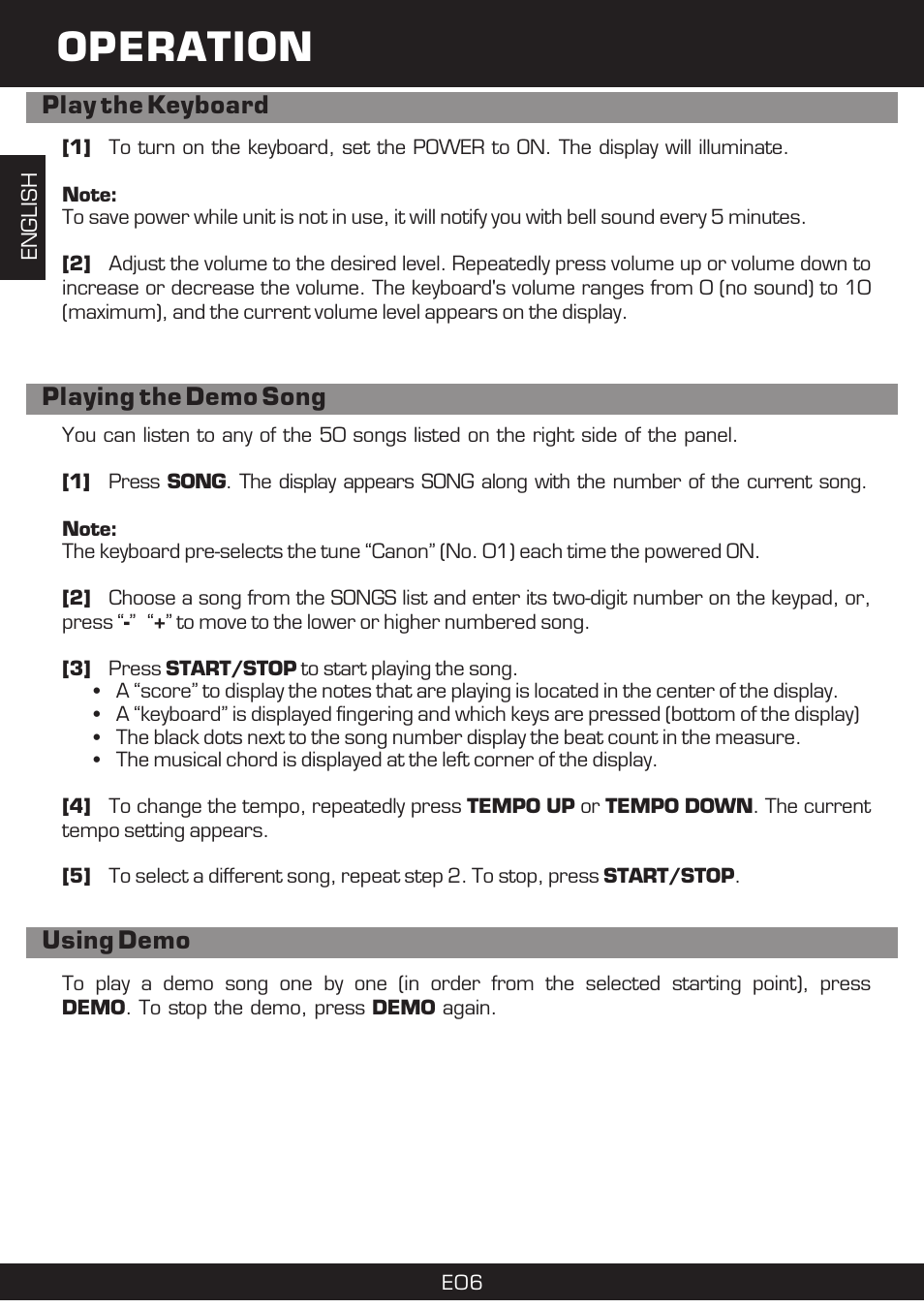 Operation | The Singing Machine SMI-1420 User Manual | Page 6 / 52