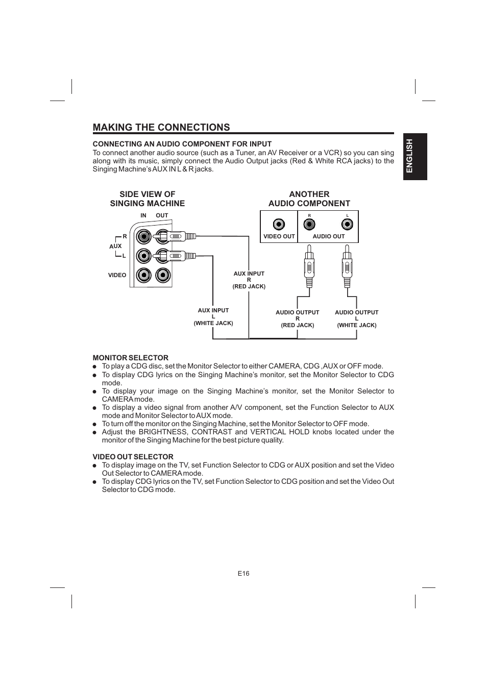 Making the connections | The Singing Machine STVG-999 User Manual | Page 17 / 88