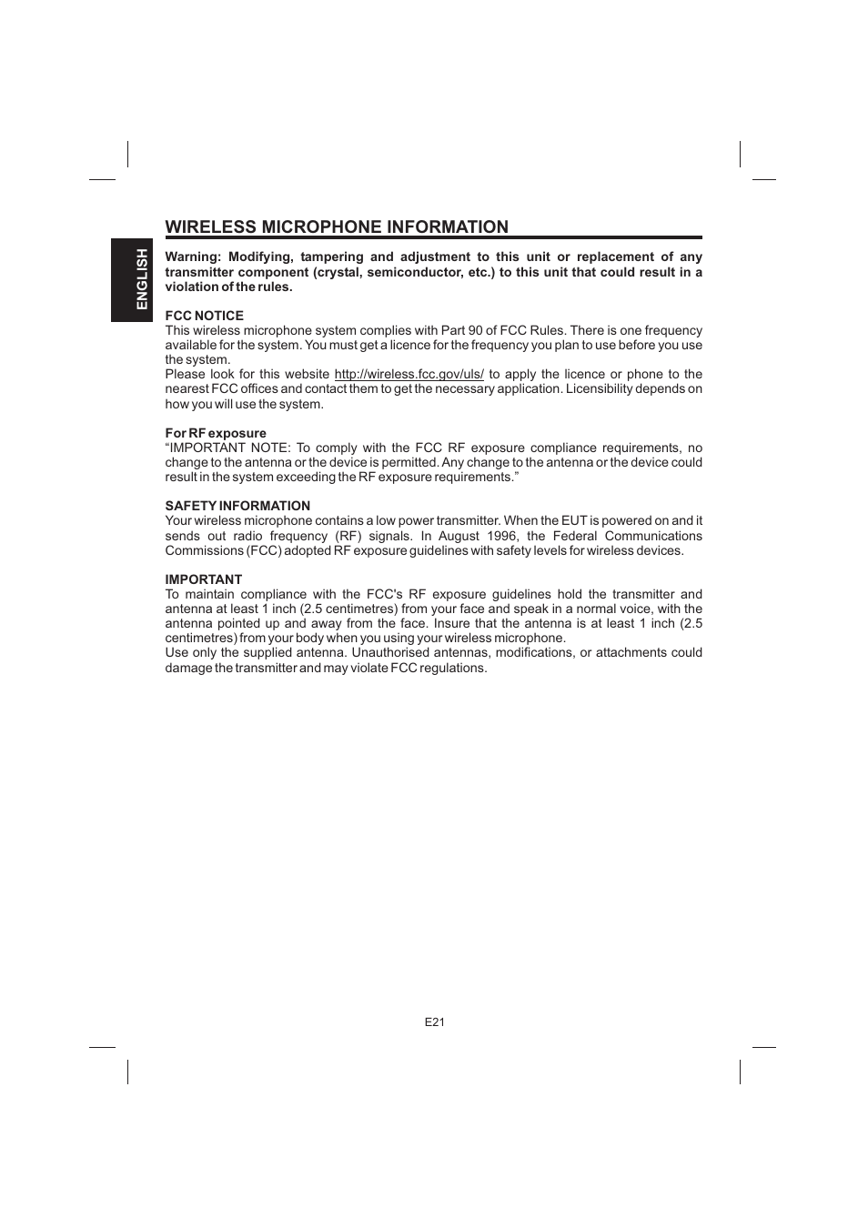 Wireless microphone information | The Singing Machine STVG-999 User Manual | Page 22 / 88