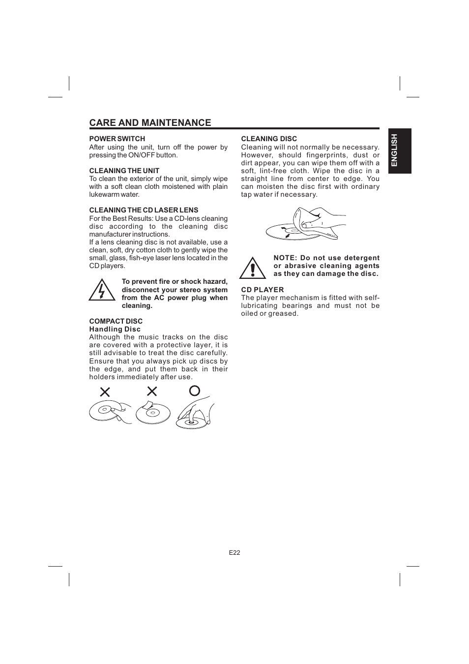 Care and maintenance | The Singing Machine STVG-999 User Manual | Page 23 / 88