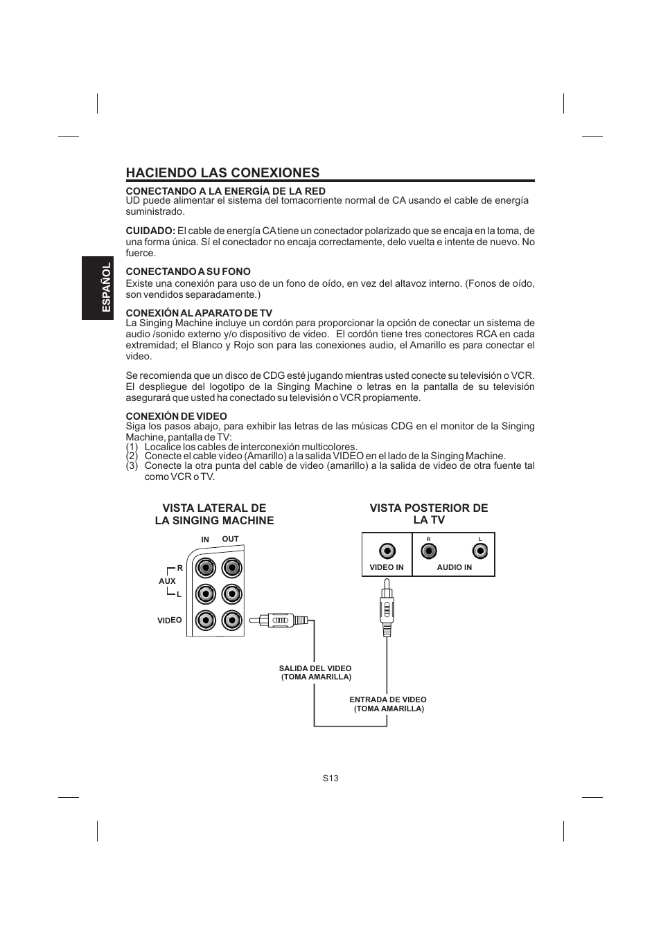 Haciendo las conexiones | The Singing Machine STVG-999 User Manual | Page 42 / 88