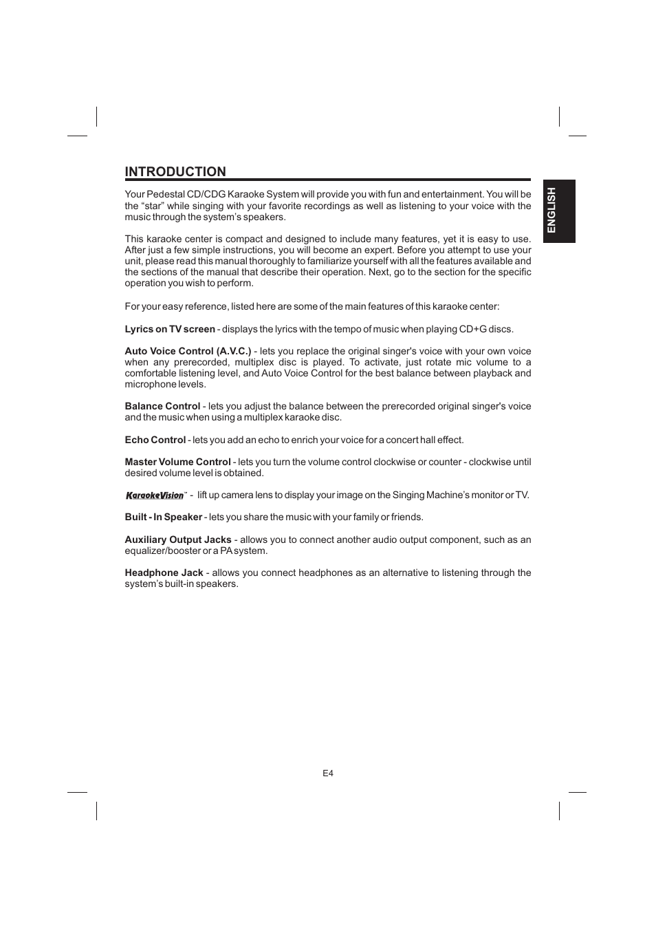 Introduction | The Singing Machine STVG-999 User Manual | Page 5 / 88