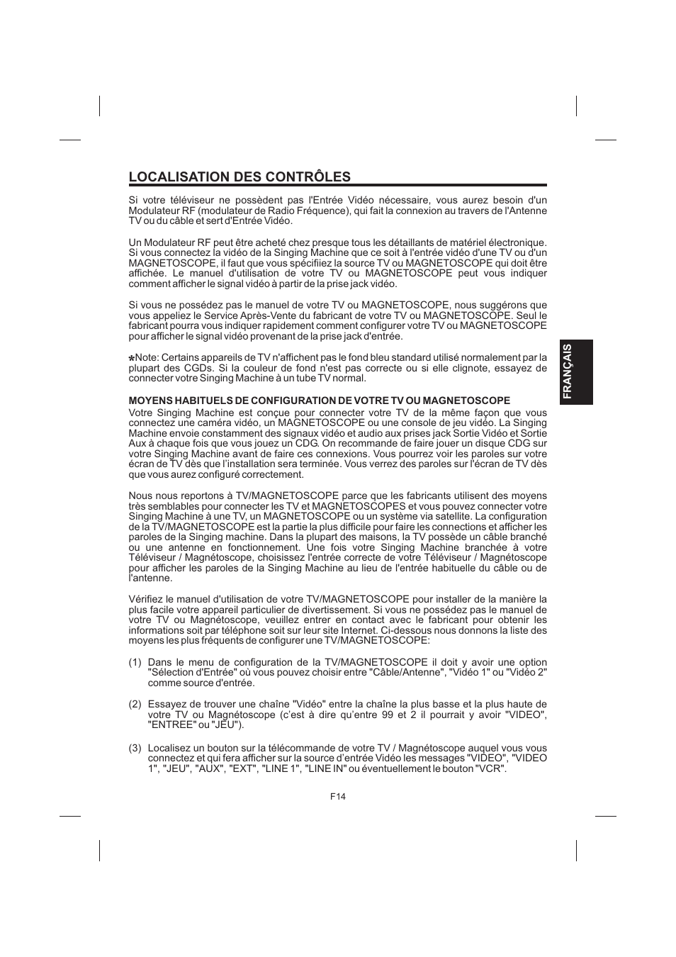 Localisation des contrôles | The Singing Machine STVG-999 User Manual | Page 71 / 88