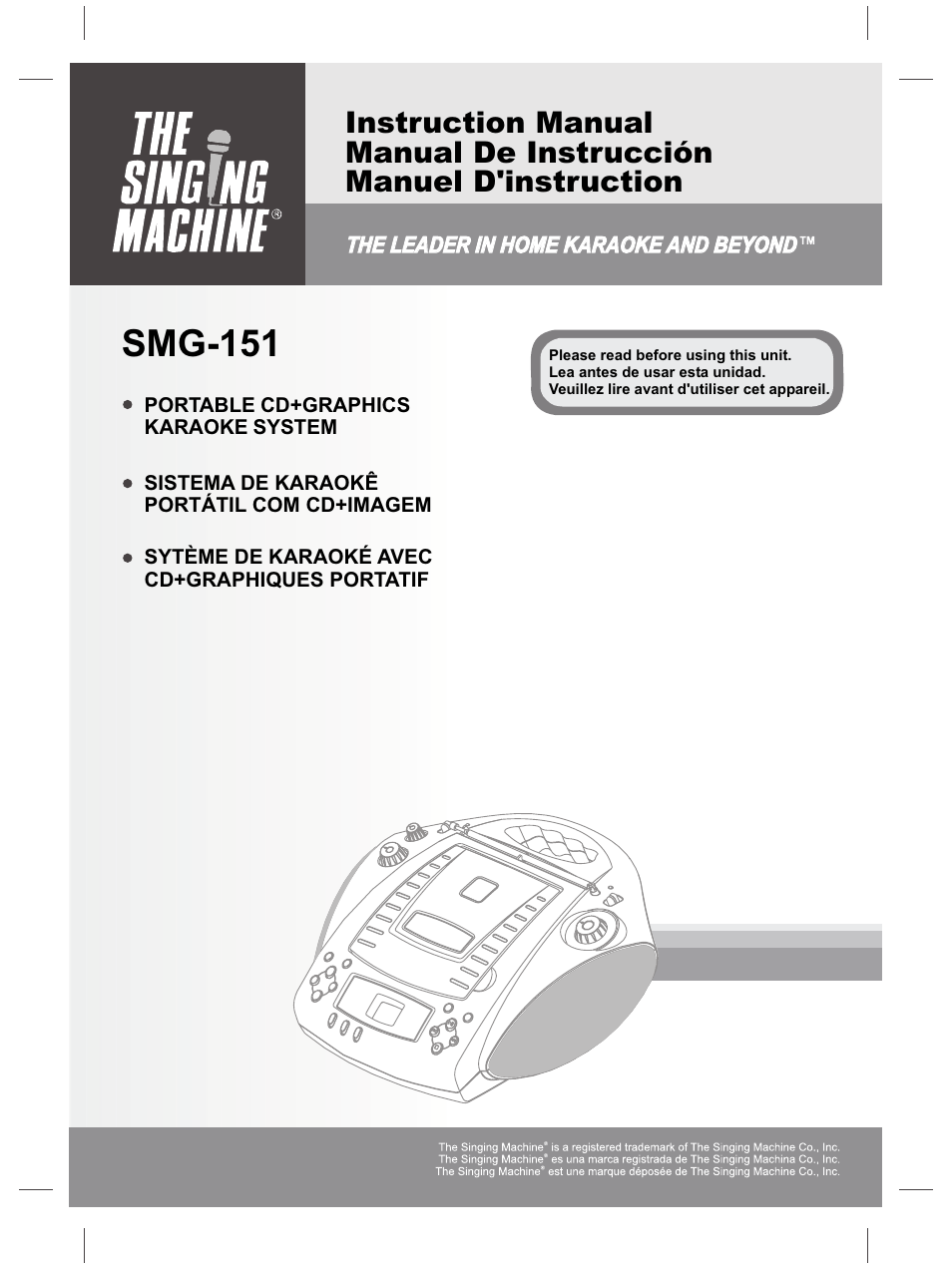 The Singing Machine SMG-151 User Manual | 56 pages
