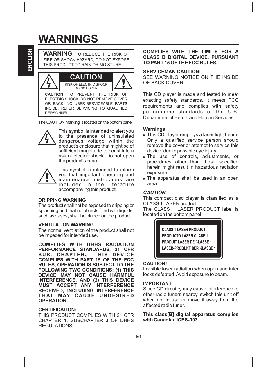 Warnings, Caution, Warning | The Singing Machine SMG-151 User Manual | Page 2 / 56