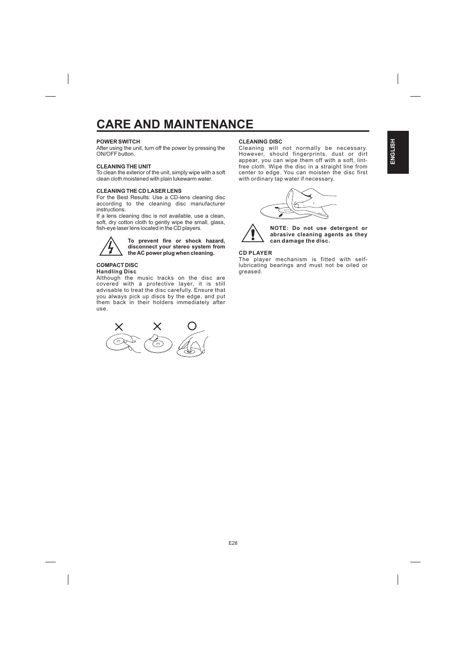 Care and maintenance | The Singing Machine STVD-1001 User Manual | Page 29 / 100