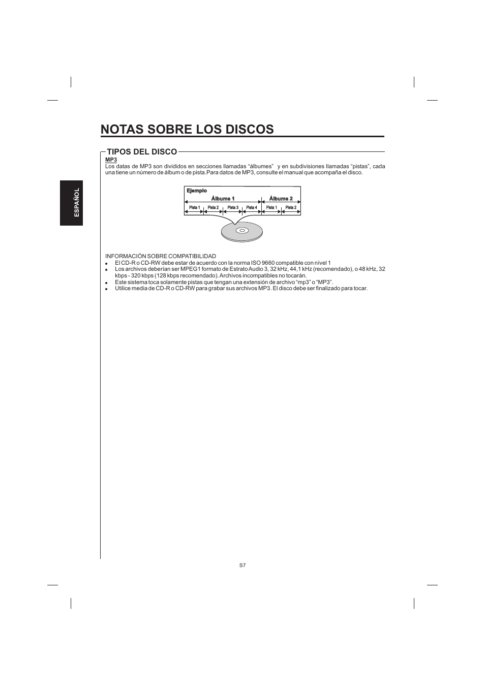 Notas sobre los discos, Tipos del disco | The Singing Machine STVD-1001 User Manual | Page 40 / 100