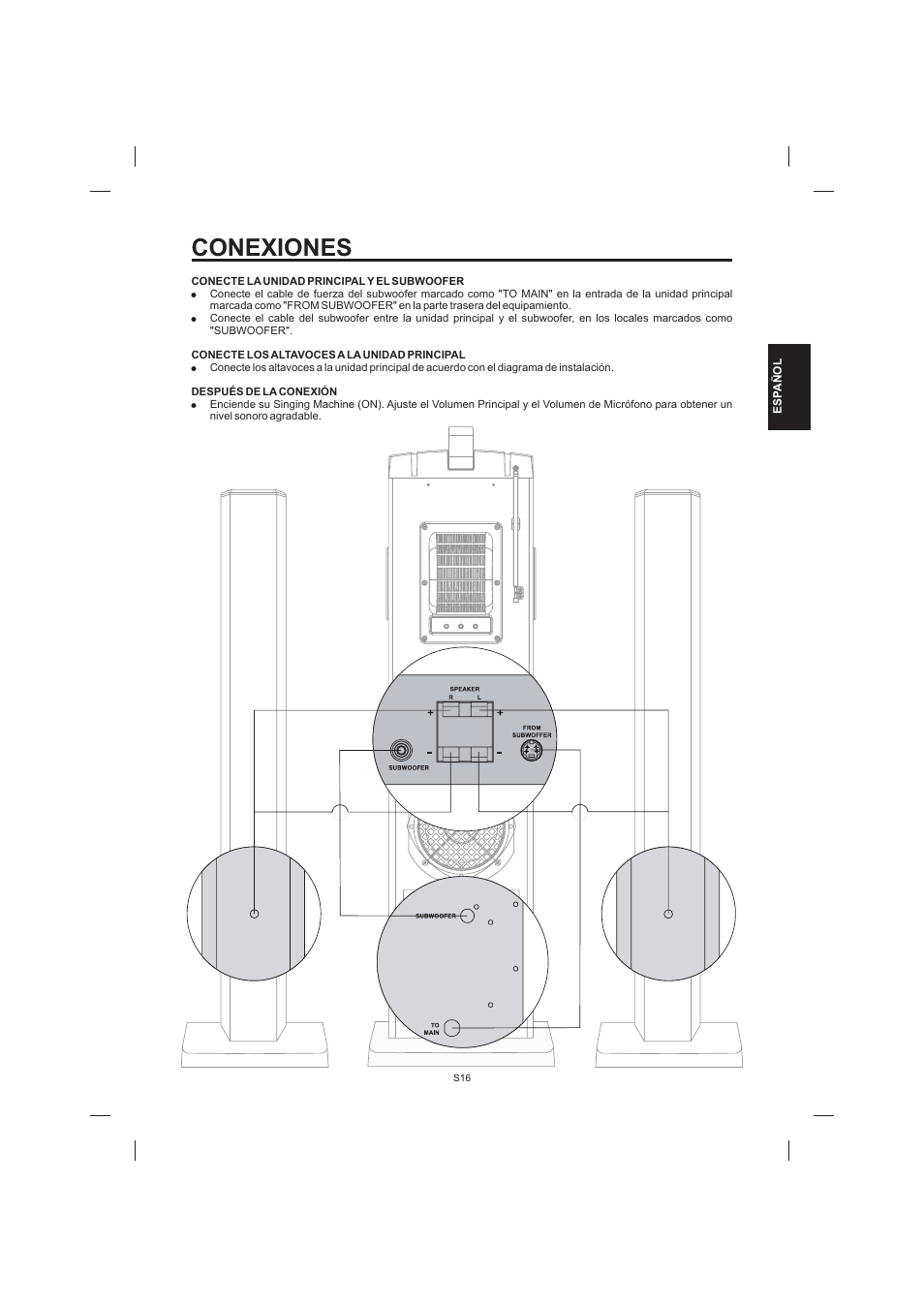 Conexiones | The Singing Machine STVD-1001 User Manual | Page 49 / 100