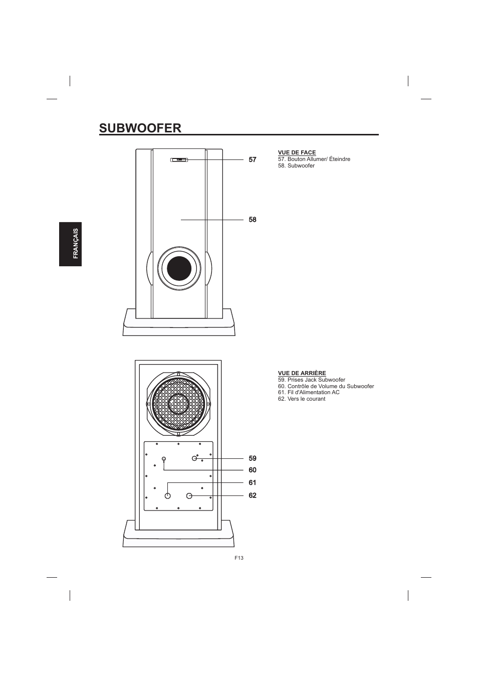 Subwoofer | The Singing Machine STVD-1001 User Manual | Page 78 / 100