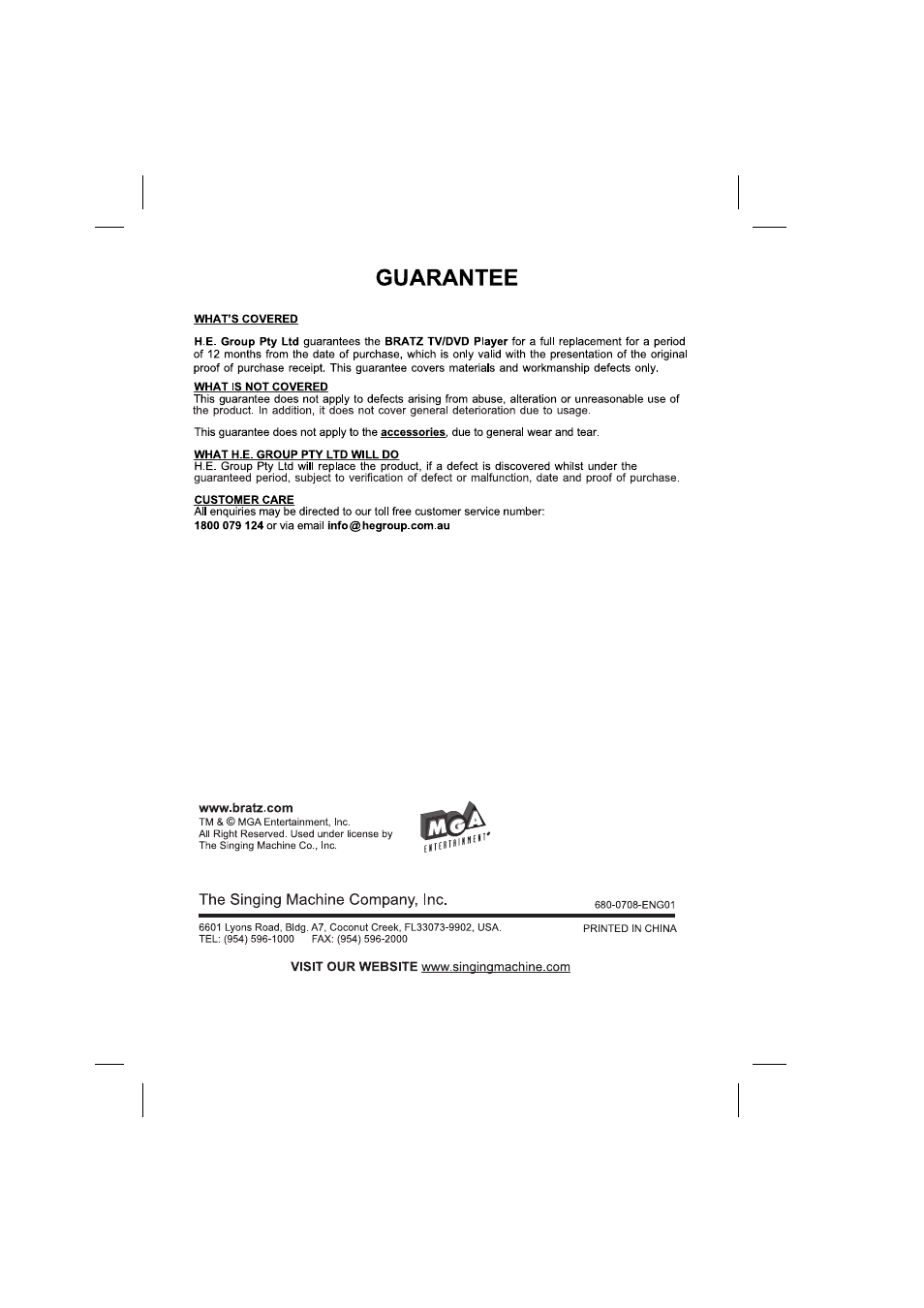 The Singing Machine SMB-680 User Manual | Page 20 / 20