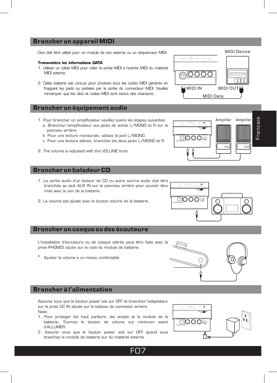 Français, Midi out midi device midi in midi data, Amplifer | The Singing Machine SMI-1460 User Manual | Page 21 / 44