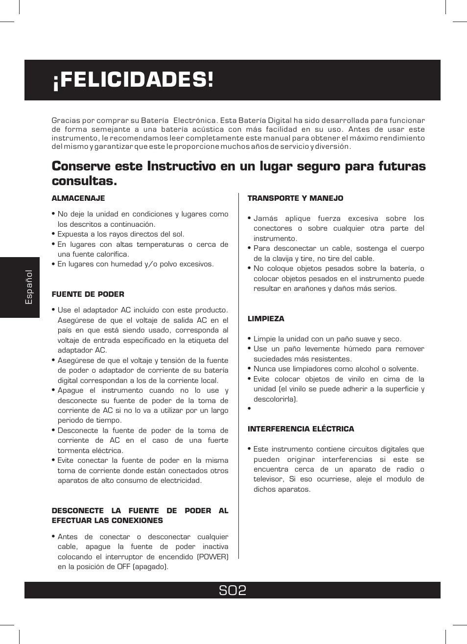 Felicidades | The Singing Machine SMI-1460 User Manual | Page 30 / 44