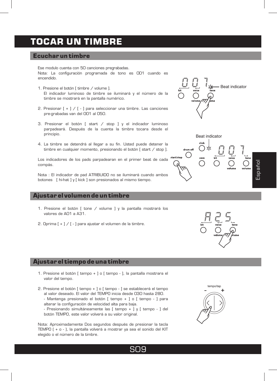 Tocar un timbre | The Singing Machine SMI-1460 User Manual | Page 37 / 44